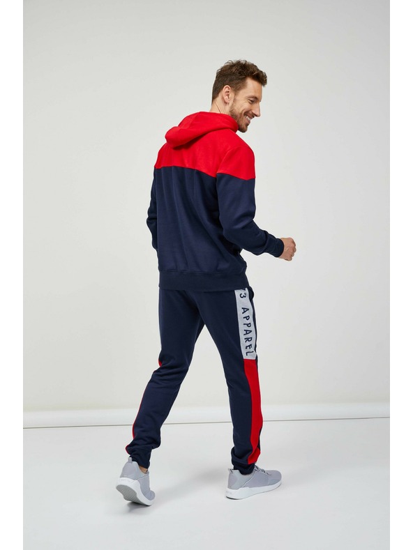 Sam 73 Felpa con cappuccio rossa e blu da uomo SAM 73 Eldos