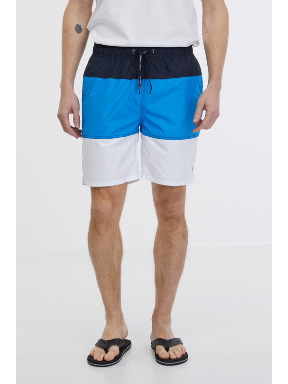 Sam 73 Costume da bagno a righe bianche e blu da uomo SAM 73 Dion