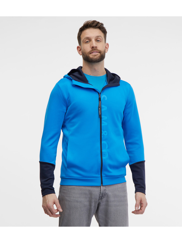 Sam 73 Felpa con cappuccio blu da uomo con cerniera SAM 73 Emanuel