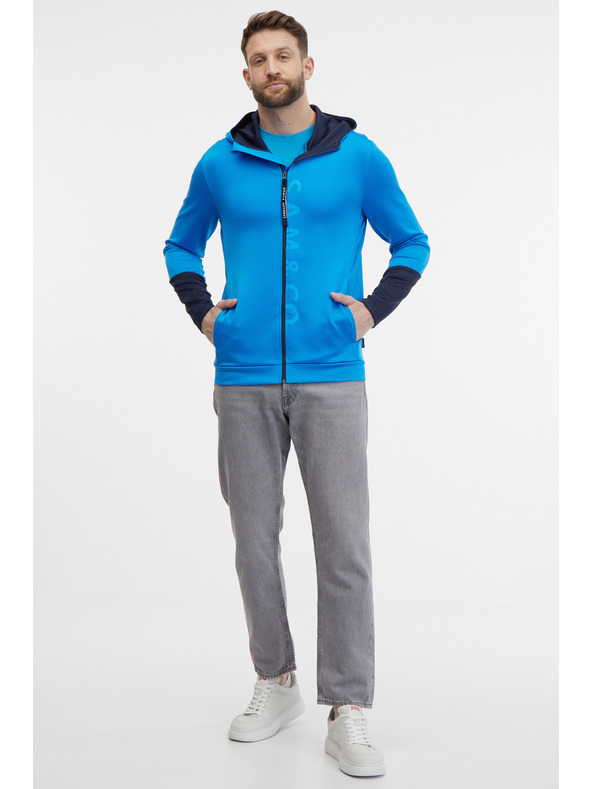 Sam 73 Felpa con cappuccio blu da uomo con cerniera SAM 73 Emanuel