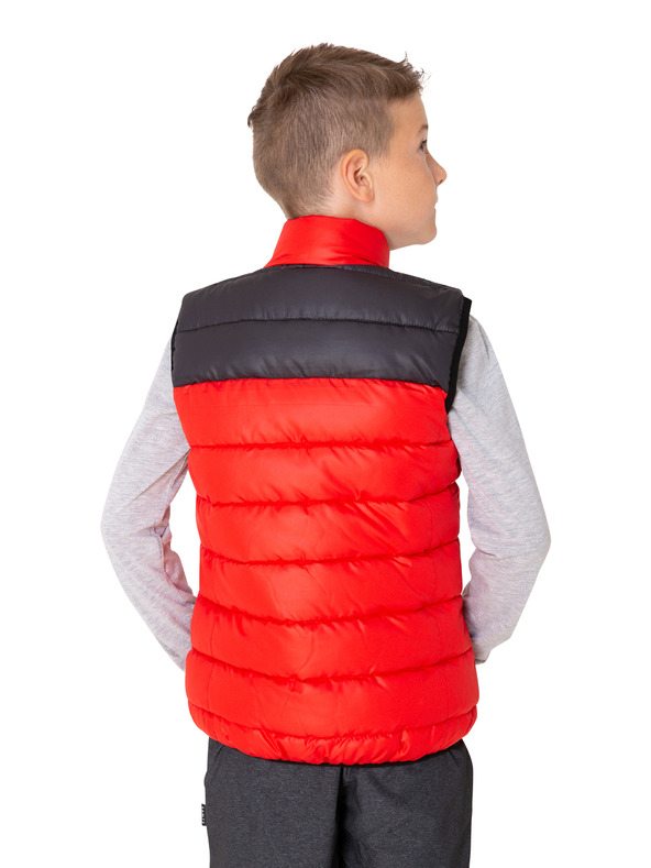 Sam 73 Gilet trapuntato nero e rosso da ragazzo SAM 73 Roger