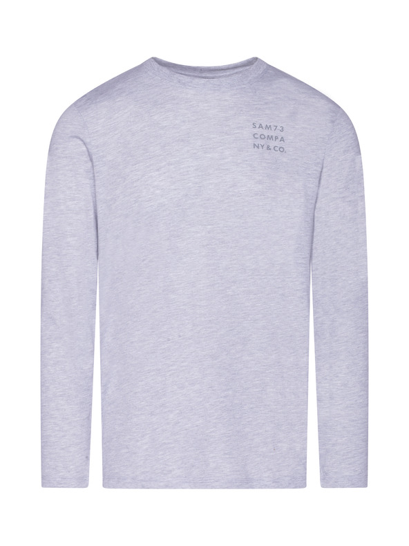 Sam 73 Maglietta a righe da uomo grigio chiaro Sam 73