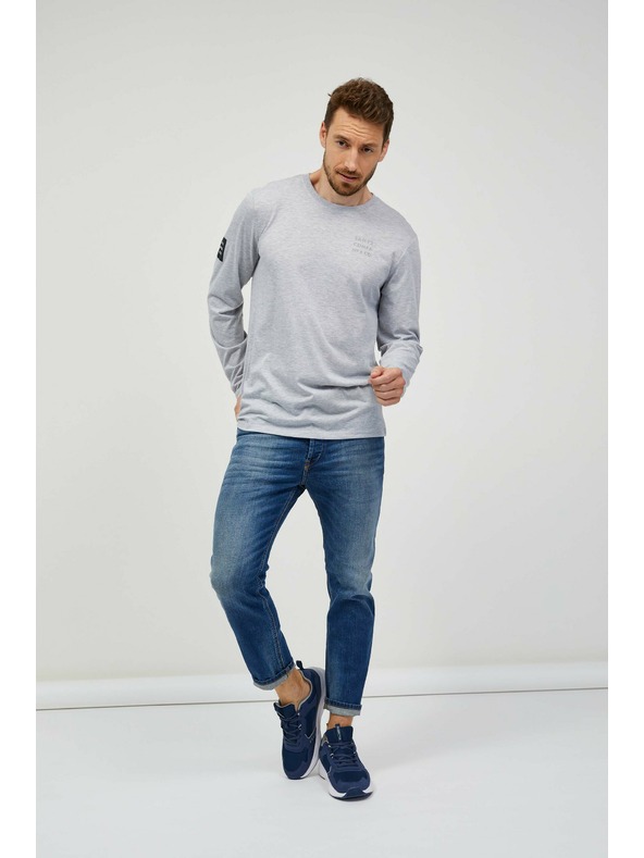 Sam 73 Maglietta a righe da uomo grigio chiaro Sam 73