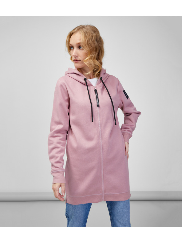 Sam 73 Felpa con cappuccio rosa antico da donna con cerniera SAM 73 Drusilia