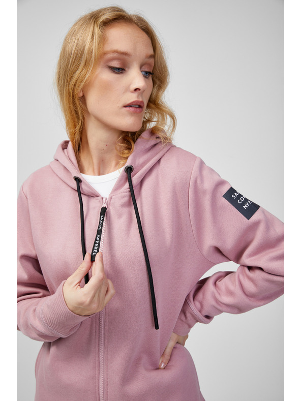 Sam 73 Felpa con cappuccio rosa antico da donna con cerniera SAM 73 Drusilia