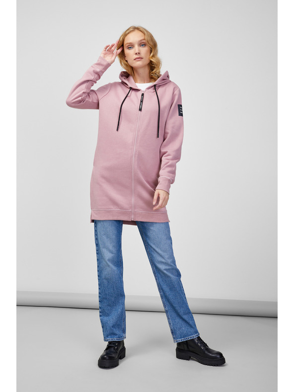 Sam 73 Felpa con cappuccio rosa antico da donna con cerniera SAM 73 Drusilia