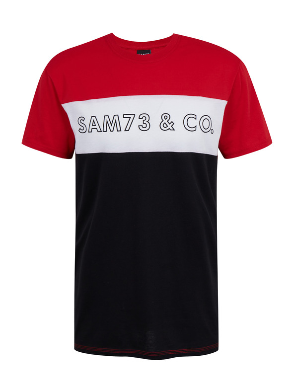 Sam 73 Maglietta nera e rossa da uomo SAM 73 Seamus