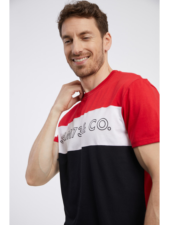 Sam 73 Maglietta nera e rossa da uomo SAM 73 Seamus