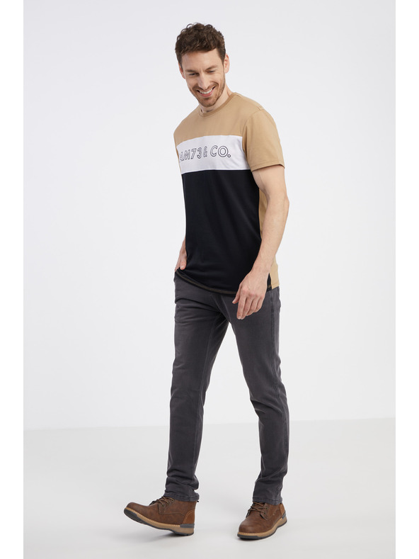 Sam 73 Maglietta da uomo nera e marrone SAM 73 Seamus