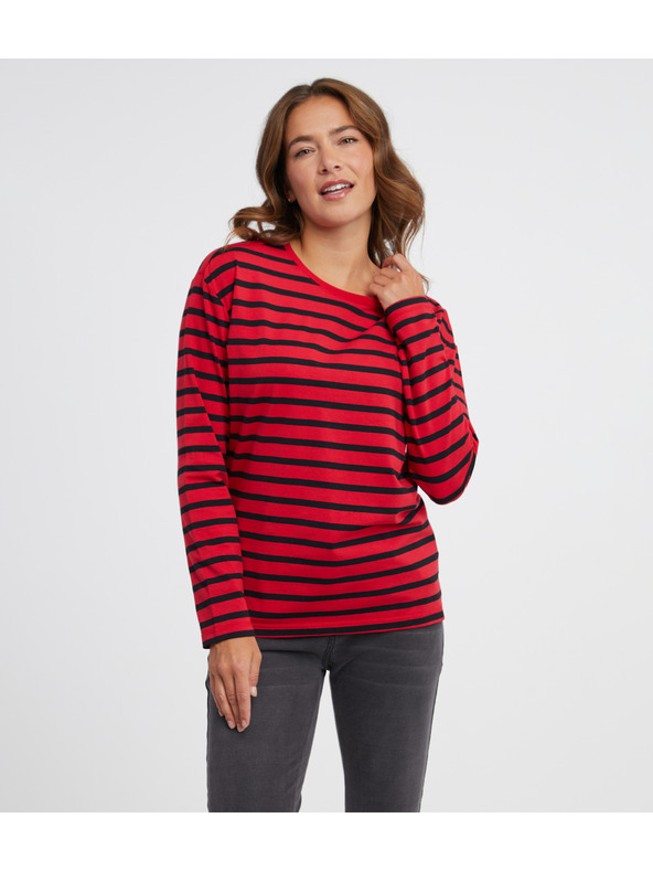 Sam 73 Maglietta a maniche lunghe rossa a righe da donna SAM 73 Prudence