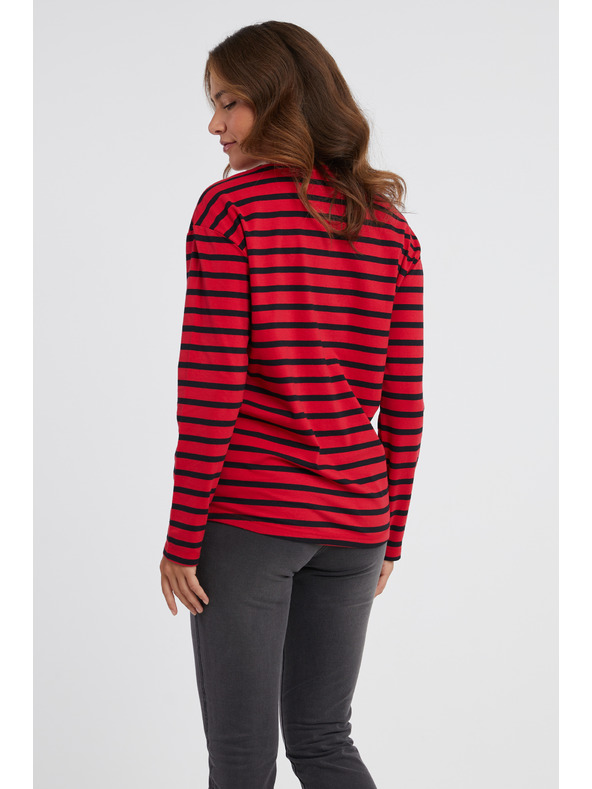 Sam 73 Maglietta a maniche lunghe rossa a righe da donna SAM 73 Prudence