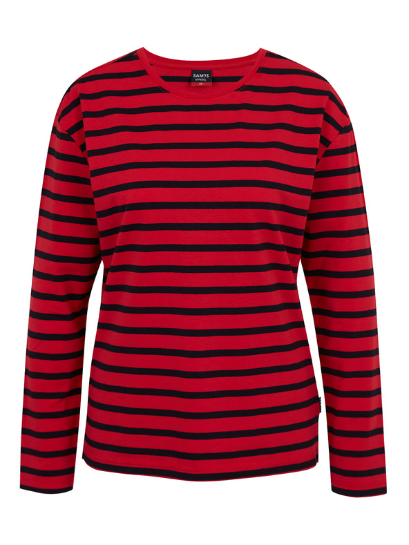 Sam 73 Maglietta a maniche lunghe rossa a righe da donna SAM 73 Prudence