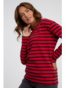 Sam 73 Maglietta a maniche lunghe rossa a righe da donna SAM 73 Prudence