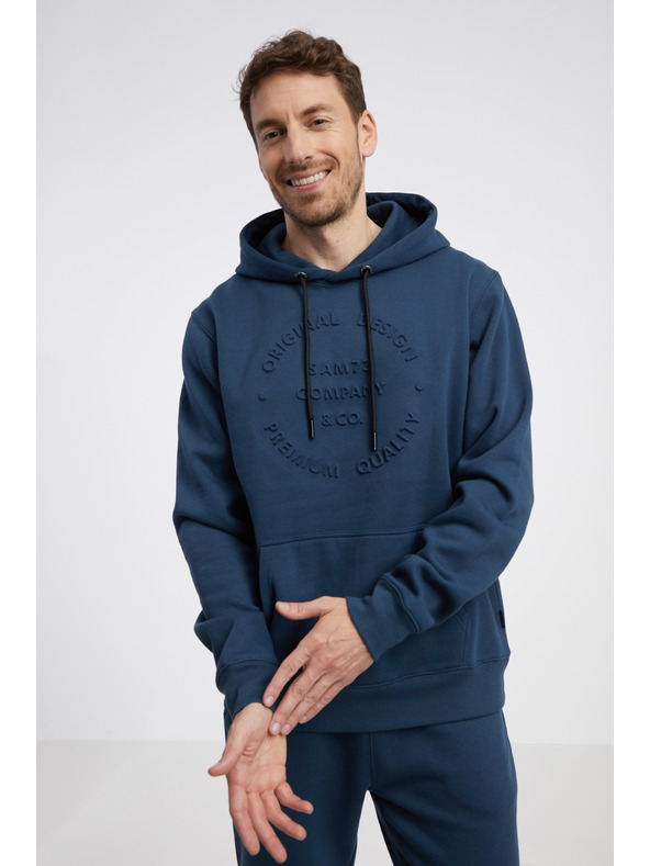 Sam 73 Felpa con cappuccio blu scuro da uomo SAM 73 Albus