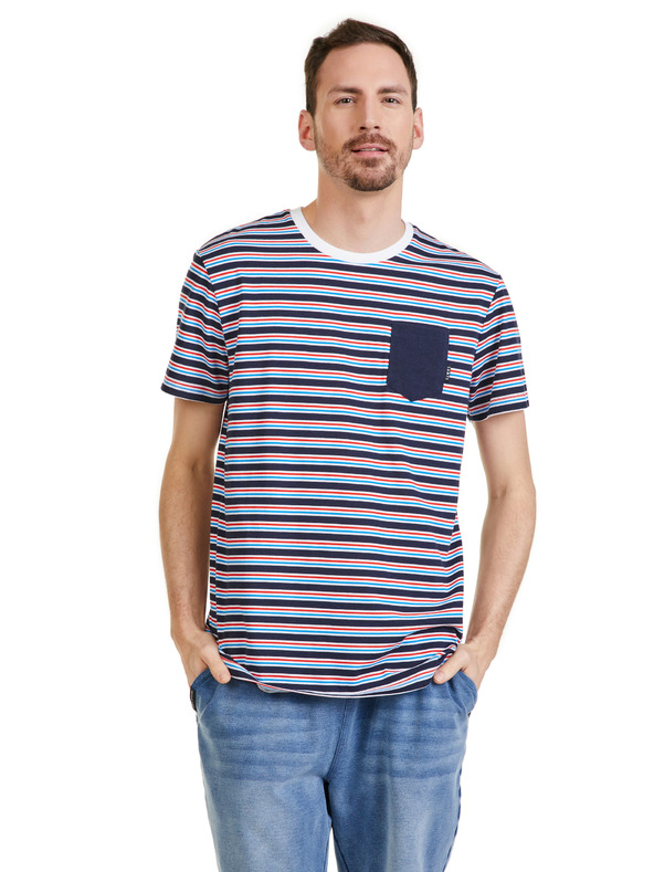 Sam 73 Maglietta a righe blu scuro da uomo SAM 73 Martin