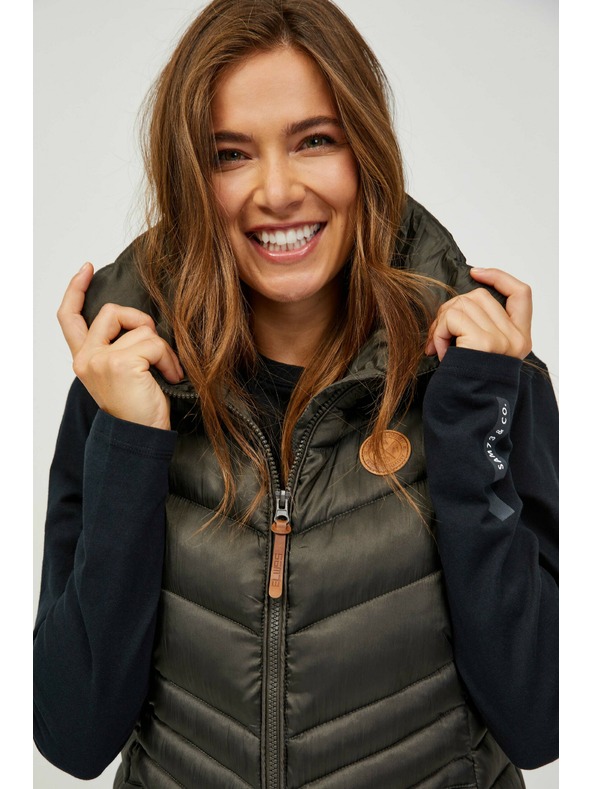 Sam 73 Gilet lungo trapuntato Khaki da donna SAM 73 Dumela