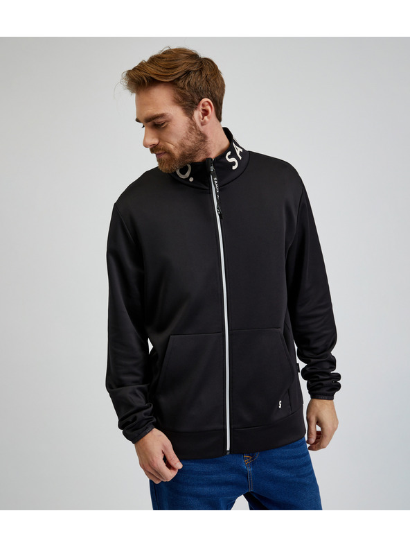 Sam 73 Felpa nera con zip SAM73 Stephen da uomo