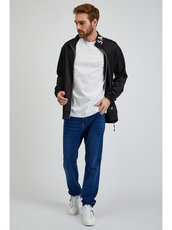 Sam 73 Felpa nera con zip SAM73 Stephen da uomo