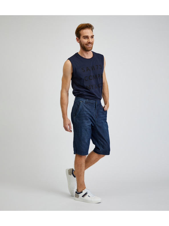 Sam 73 Pantaloncini in denim da uomo blu scuro SAM73 Aquarius