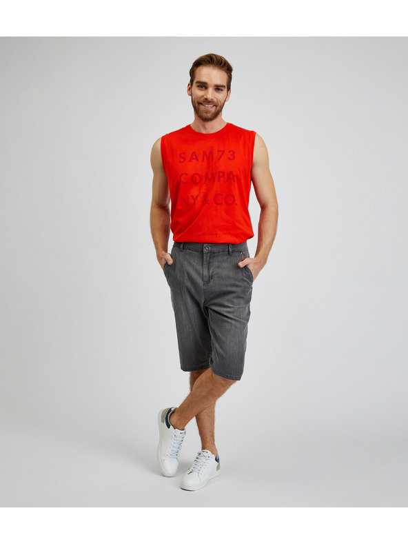 Sam 73 Pantaloncini di jeans da uomo grigio scuro SAM73 Aquarius