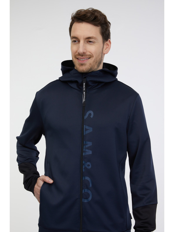 Sam 73 Felpa con cappuccio blu scuro da uomo con zip SAM 73 Emanuel