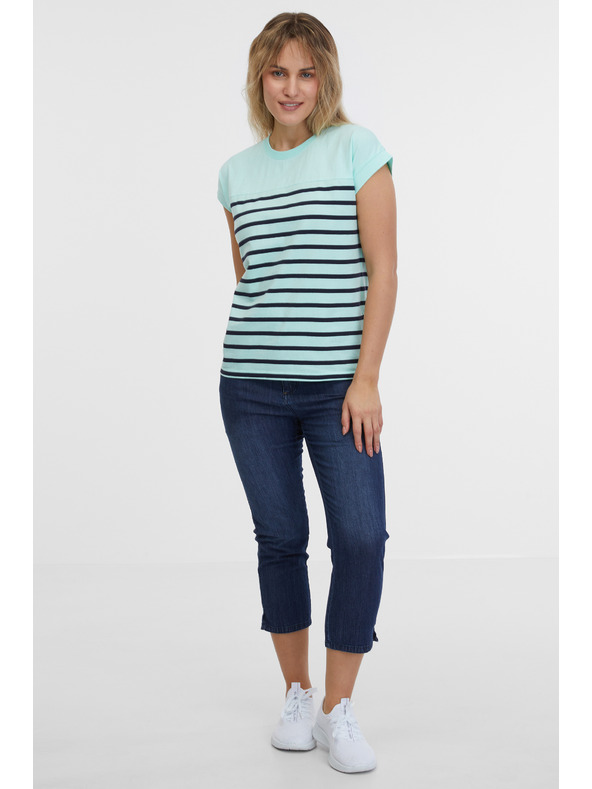 Sam 73 Maglietta turchese a righe da donna SAM 73 Mercedes