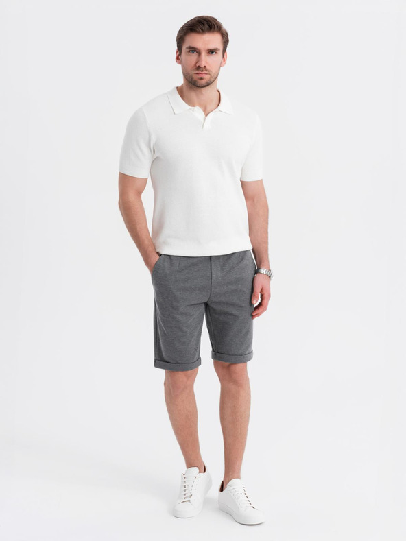 Ombre Clothing Pantaloncini corti strutturati in maglia da uomo con vita elastica Ombre Clothing