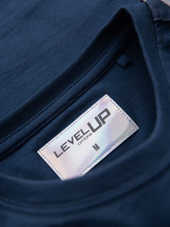 Ombre Clothing Maglietta in cotone a maniche lunghe con orlo e stampa sul petto da uomo Ombre Clothing