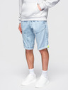 Ombre Clothing Shorts di jeans corti da uomo con impunture decorative - blu chiaro