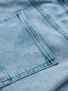 Ombre Clothing Shorts di jeans corti da uomo con impunture decorative - blu chiaro