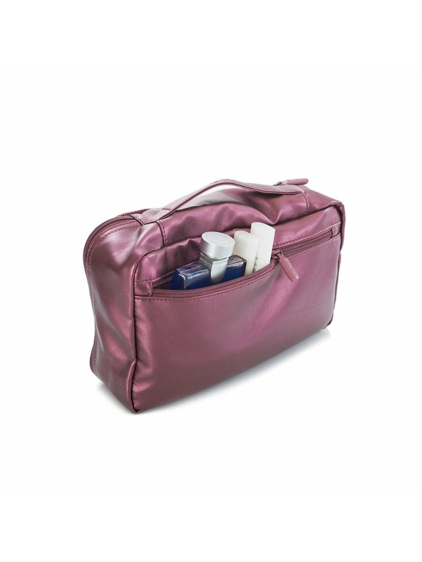 Heys Set of five travel packing cubes in dark pink Heys Metallic Packing Cube 5pc